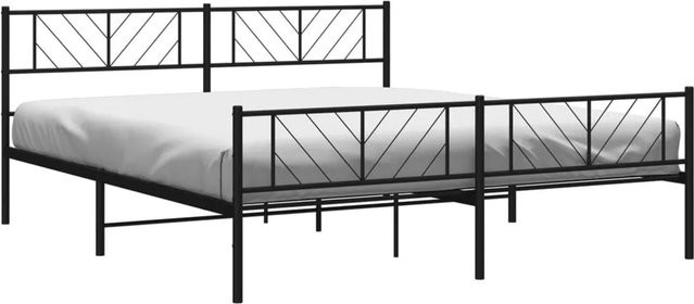 vidaXL Metallbett mit Fußteil aus Stahl in Schwarz, B/T/H: 180 x 200 x 187 cm - Bild 1