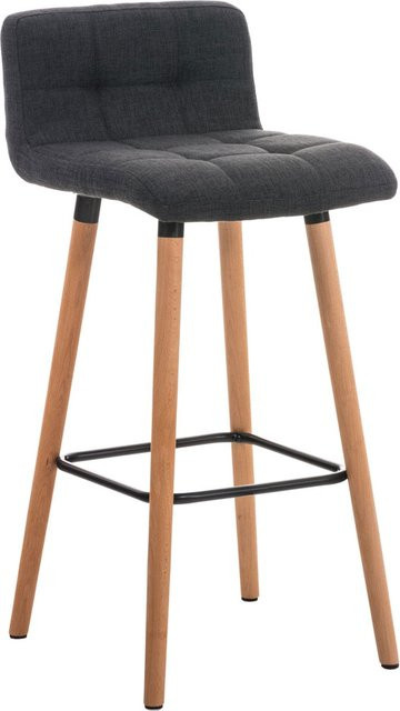 CLP Barhocker Lincoln mit Stoffbezug und Buche-Holzgestell in Grau, Sitzhöhe: 75 cm - Bild 1