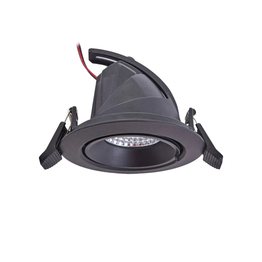 Harcos Arcchio LED Hochvolt Einbaustrahler Schwarz aus Aluminium, 1-flammige moderne Wohnzimmerleuchte rund - Bild 2