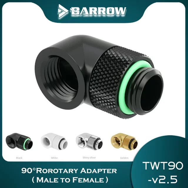 Barrow 90 Grad Drehbarer Adapter M-F 360 Grad Drehgelenk Winkelanschluss für Wasserkühlungsrohre in 4 Farben - Bild 1