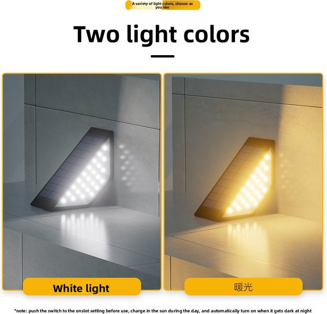 QHSPE Solar-Treppenleuchten für den Außenbereich mit automatischer Dimmung, moderne Stufenlampe für Garten und Terrasse, Weiß oder Schwarz, B/T/H: 10,5 x 6,0 x 4,7 cm - Bild 1