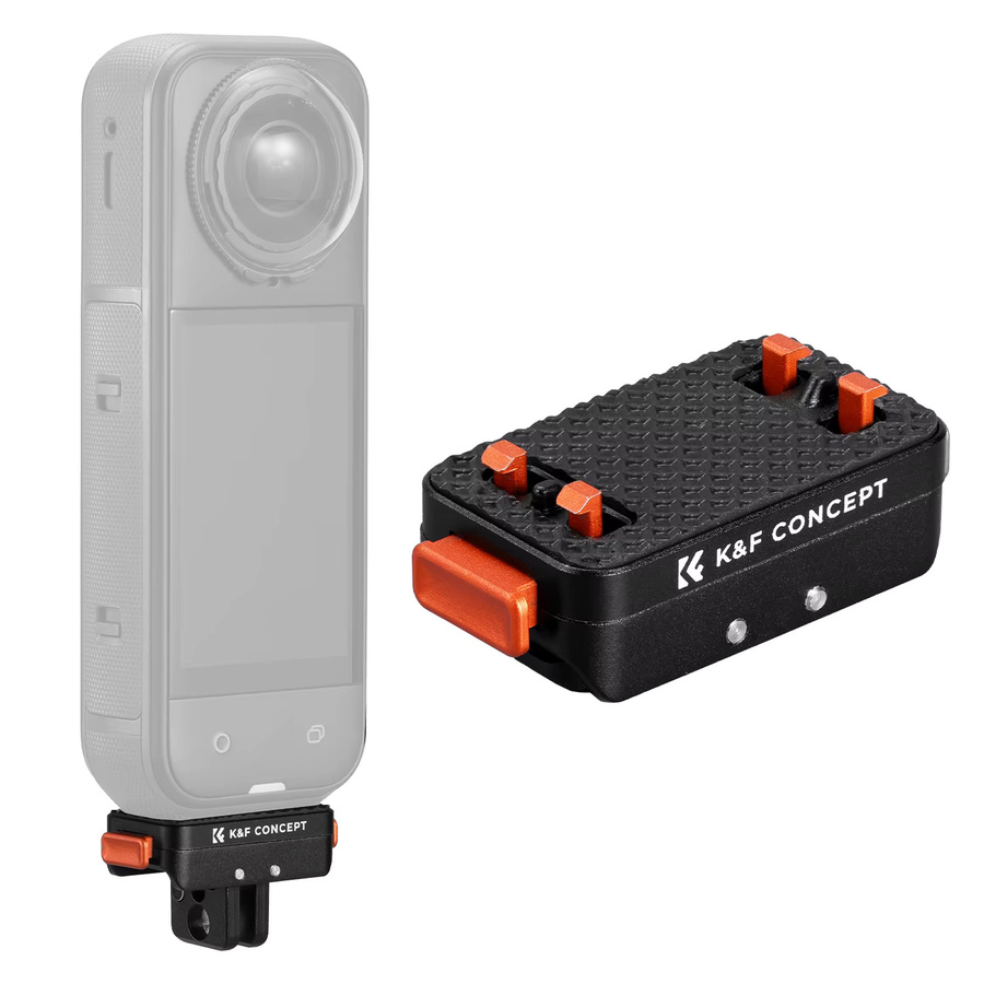 K&F CONCEPT Faltbare magnetische Schnellwechsel-Adapterhalterung aus Aluminium für Insta360 X5, X4 und Ace Pro 2, Schwarz, mit 1/4-Zoll-Gewindeanschluss - Bild 7
