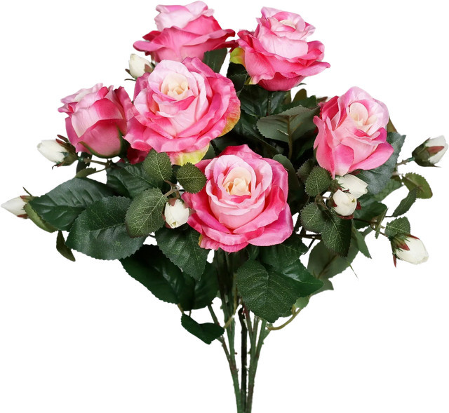 Künstlicher Rosenstrauß Asterix von Aplanta mit 9 Blüten, Höhe: 46 cm - Bild 1