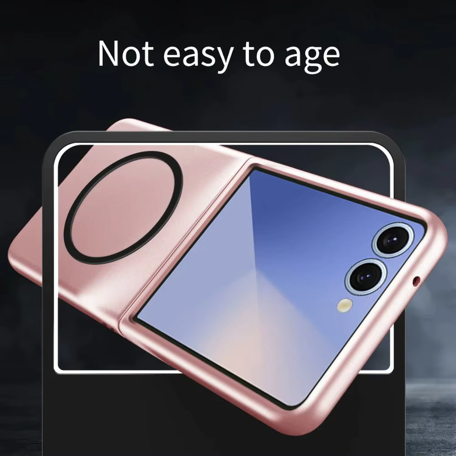 Sturzsichere Schutzhülle für Samsung Galaxy Z Flip 7FE, 6, 5, 4, 3 mit kabelloser Ladehülle in Purple und mattierter Metall-Lackierung - Bild 2