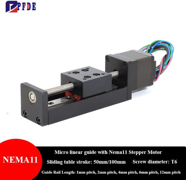 NEMA11 Mini Linear Rail Guide mit T6 Leitspindel und Schieber für CNC-Fräser X Y Z Linearantrieb in Schwarz - Bild 1