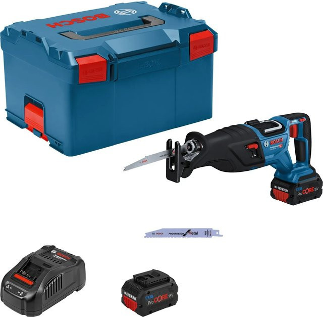 Bosch Professional Akku-Säbelsäge GSA 18 V-28 mit 2 Akkus und L-Boxx in Blau - Bild 1