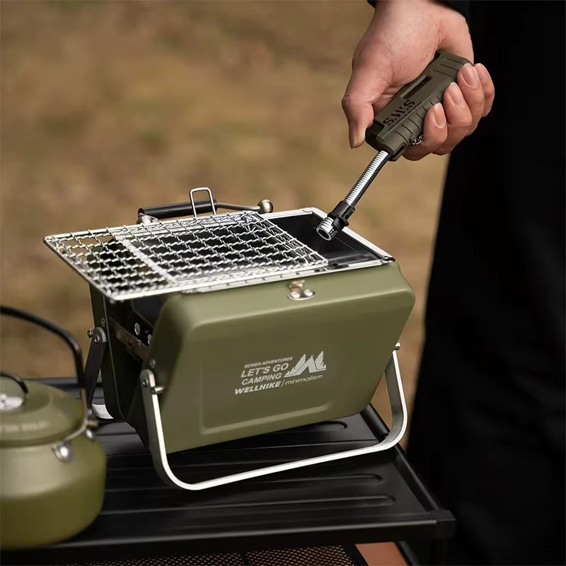 WELLHIKE Mini-Grill aus Edelstahl, tragbarer und faltbarer Tischgrill für Outdoor und Camping in Schwarz oder Grün - Bild 2