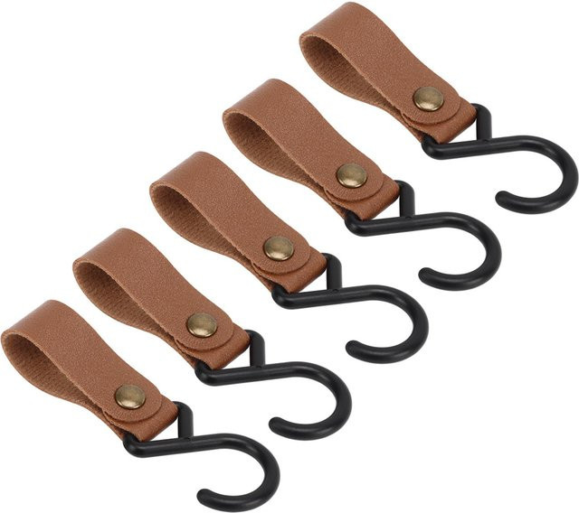 15 Stück Fishine Leder S-Haken Braun Multifunktionaler S-Aufhänger für Outdoor-Camping - Bild 1