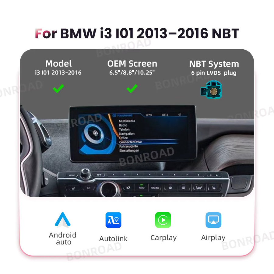 BONROAD Wireless CarPlay und Android Auto Interface Adapter für BMW i3 I01 NBT-System mit AirPlay, Mirror Link, Bluetooth und GPS-Modul in Schwarz - Bild 7