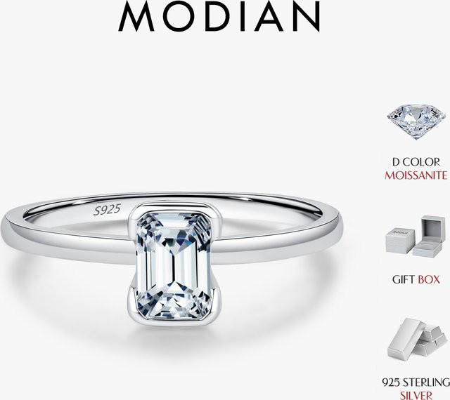 MODIAN Ring, 925 Silber, Moissanit, Damen - Bild 1