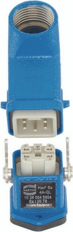 HARTING Steckverbinder-Set 10360040004 in Blau mit 4 + PE Polen - Bild 1