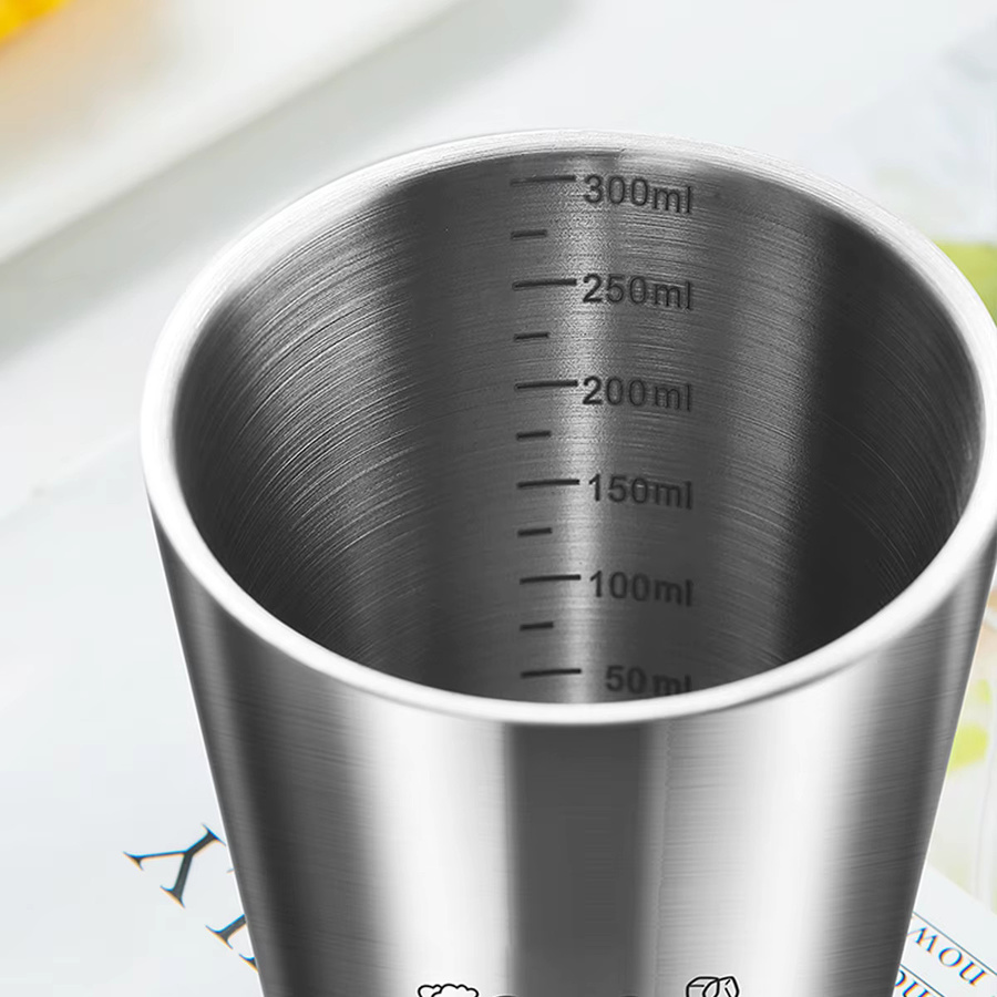 WORTHBUY Kaffeetasse aus Edelstahl mit integrierter Waage in Silber, 180 ml - Bild 2