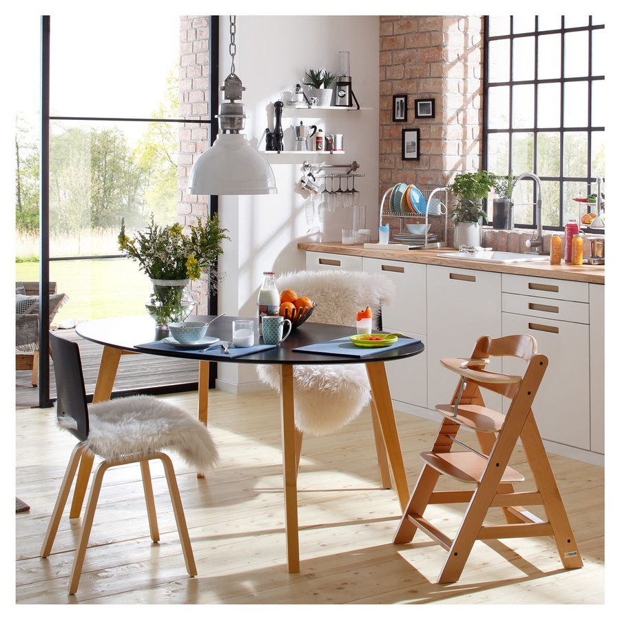 Hauck Alpha Plus Sparset aus Holz mit Sitzkissen Deluxe in Beige und Natur - Bild 2