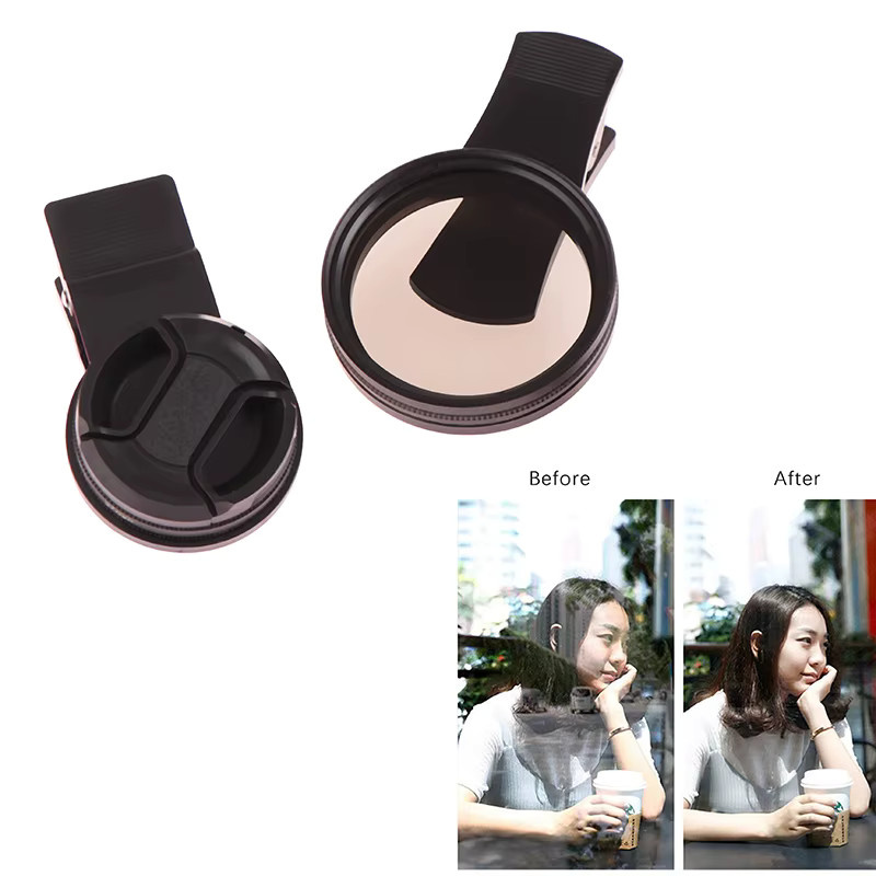 JETTING Universal CPL Polarisator Weitwinkel Objektivfilter mit Clip für Smartphone, 37/52mm, Schwarz - Bild 3