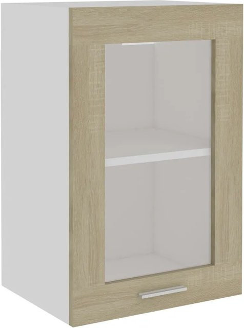 vidaXL Hängeglasschrank in Braun mit Glastüren und internen Regalen, B/T/H: 40 x 31 x 60 cm - Bild 1