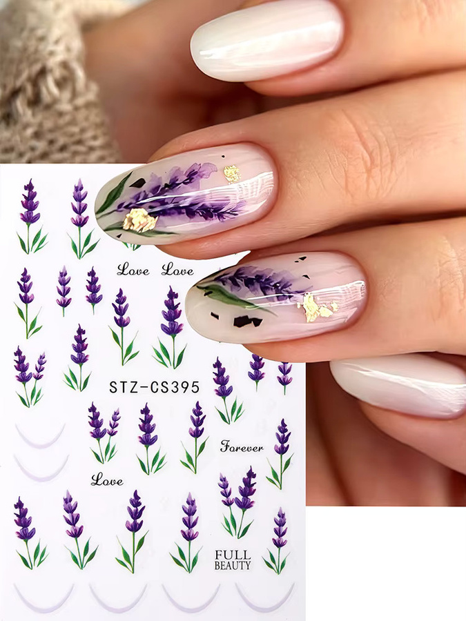 Full Beauty Nagelkunst-Aufkleber, Lila, Glänzend, 2 Stück - Bild 4