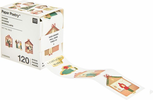 Rico Design Paper Poetry Mini-Sticker Weihnachtsmarkt auf der Rolle - Bild 1