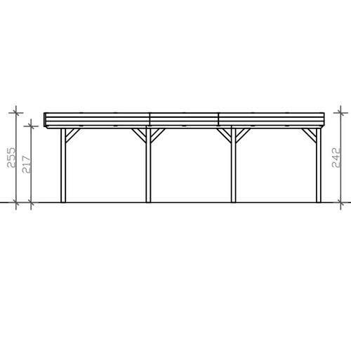 Skan Holz Carport Grunewald aus Fichte mit Aluminiumdach in Braun, B: 622 cm, T: 796 cm, H: 255 cm - Bild 3
