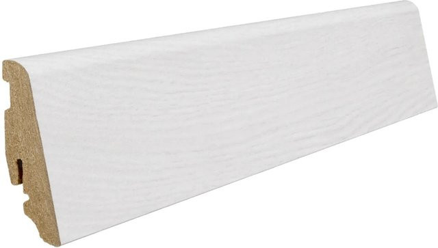 Haro Sockelleiste Eiche Emilia Weiß aus MDF, H: 5,8 cm, B: 1,9 cm, Länge: 220 cm - Bild 1