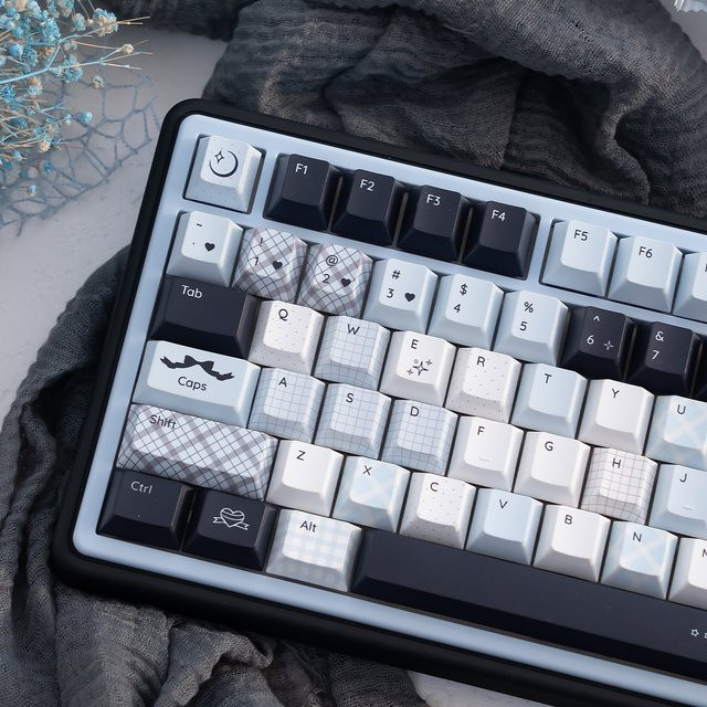 URE Gradient Blue Keycaps im Cherry Profile aus PBT mit Farbsublimation für mechanische MX-Tastaturen - Bild 1