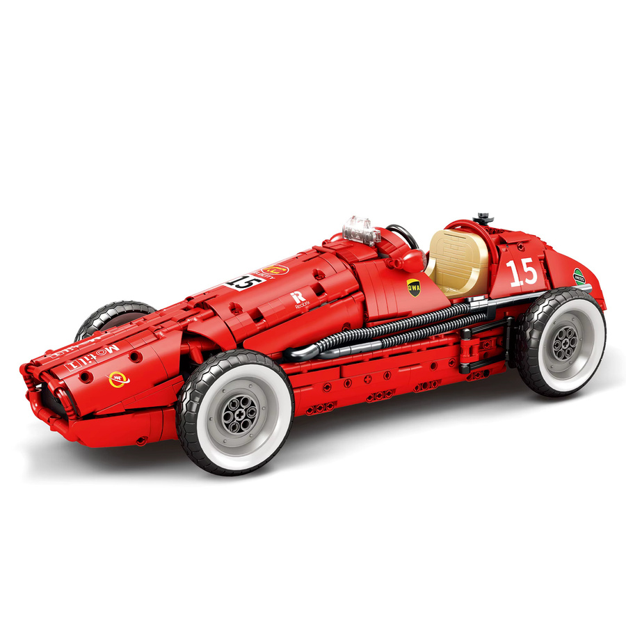 Technische Retro Formel 500 Racing Auto Bausteine, Rot, 1809 Teile - Bild 6