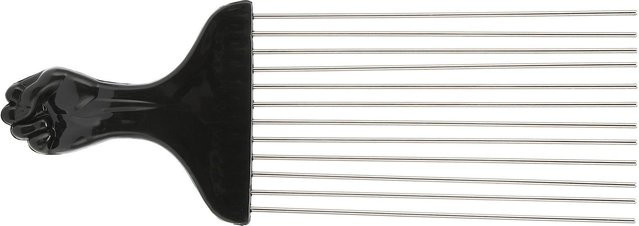Shoemst Metall-Haarpick, Schwarz, für lockiges Haar - Bild 1
