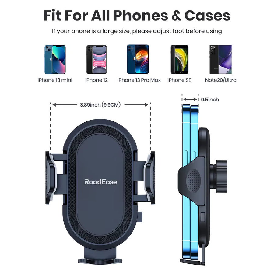 Roadease Universal-Autotelefonhalter für Lüftungsschlitze in Schwarz, Handyhalterung für iPhone, Samsung, Xiaomi und Huawei - Bild 4