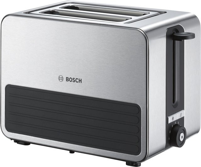 Bosch Kompakt-Toaster TAT7S25 mit eingebautem Brötchenaufsatz in Schwarz und Grau - Bild 1