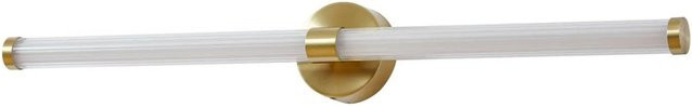 Lucande LED Wandleuchte Melisa in Gold/Messing und Weiß, moderne 1-flammige Badezimmerleuchte aus Glas und Metall, spritzwassergeschützt IP44 - Bild 1