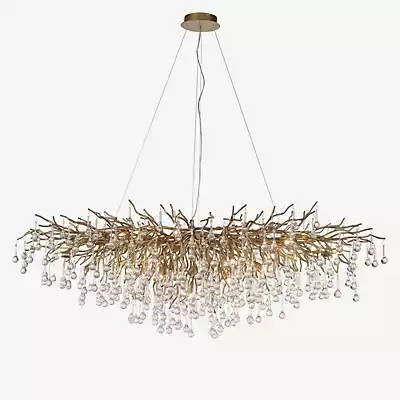 Paul Neuhaus Icicle Kronleuchter aus Metall in Gold/Messing mit transparentem Kristall - Bild 1