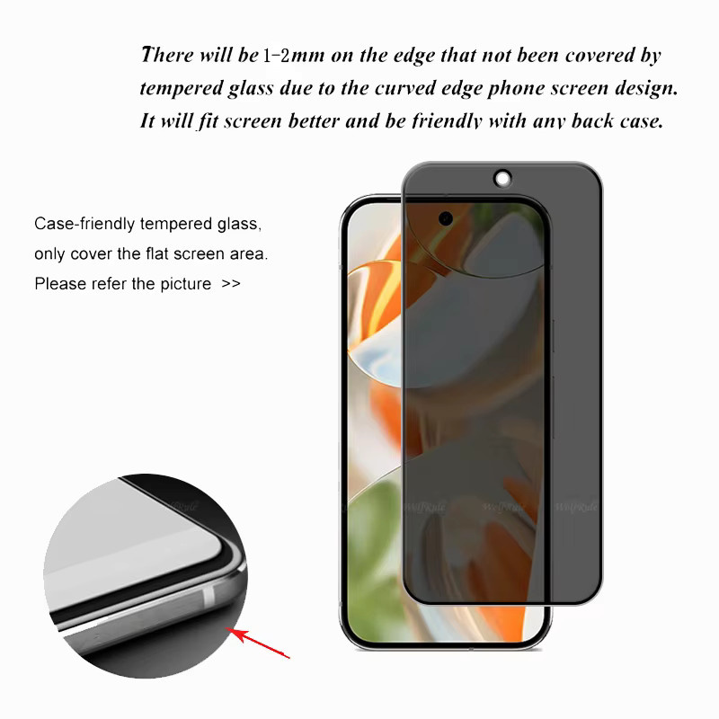 6-in-1 Displayschutz-Set für Google Pixel 9, Pixel 9 Pro und Pixel 9 Pro XL mit Anti-Spion Privatsphäre-Glas und Objektivschutz, transparent - Bild 2