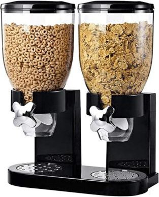 Modism Müsli-Spender aus Kunststoff, 2 l, transparent, luftdichter Getreidespender für Reis und Trockenfutter - Bild 1