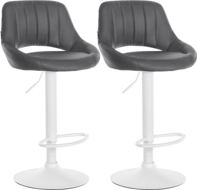CLP Barhocker 2er Set Milet höhenverstellbar mit Lehne, gepolsterte Barstühle aus Kunstleder mit Metallgestell und drehbarer Funktion - Bild 1