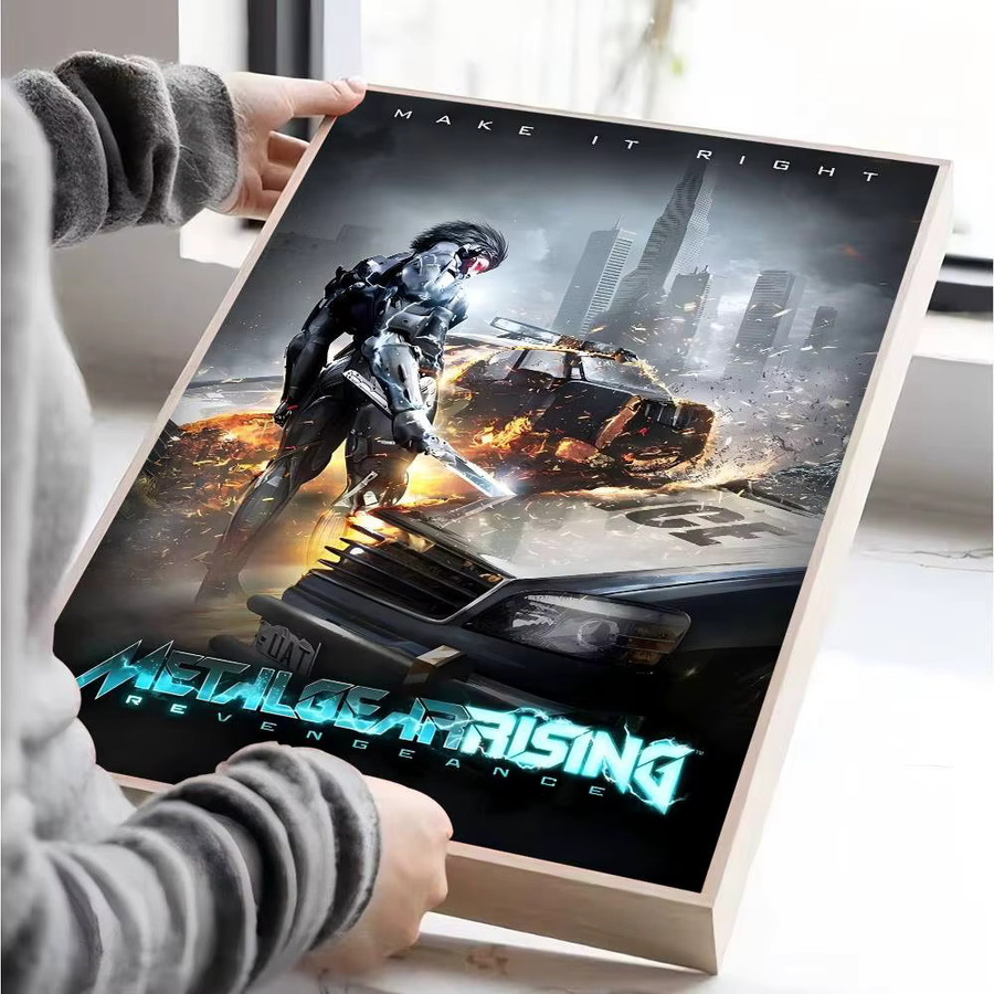 Metal Gear Rising Revengeance Vintage Anime Poster als Aufkleber für deine Wanddekoration in Weiß - Bild 5