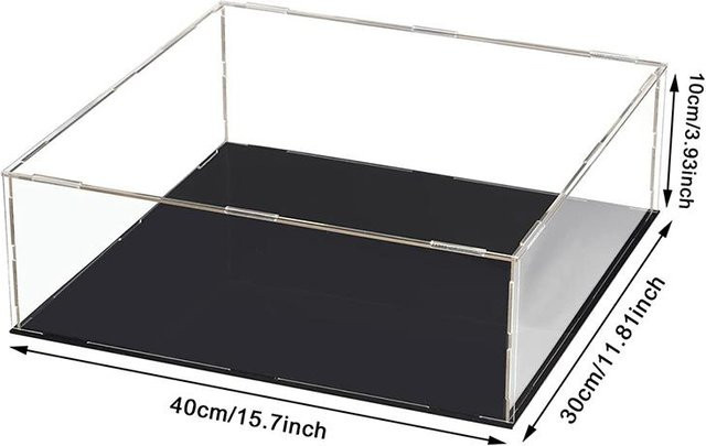 Whosee Acryl-Modell-Display-Box mit Deckel, transparent, B/T/H: 40 x 30 x 10 cm - Bild 1