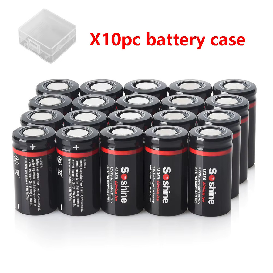 Soshine 18350 Li-Ionen-Akku wiederaufladbare Lithium-Batterie 3,7 V 1000 mAh in Schwarz - Bild 5