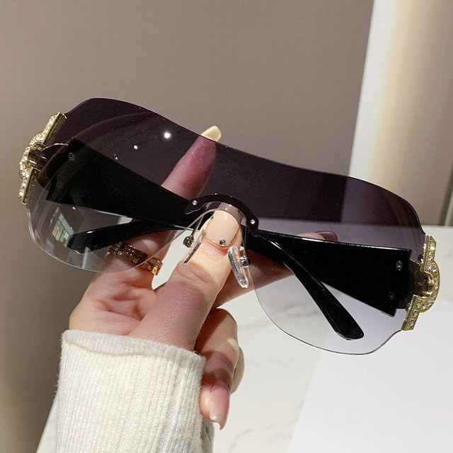 Sonnenbrille MDOD, randlos, Butterfly, Kunststoff, Unisex, Schwarz - Bild 1