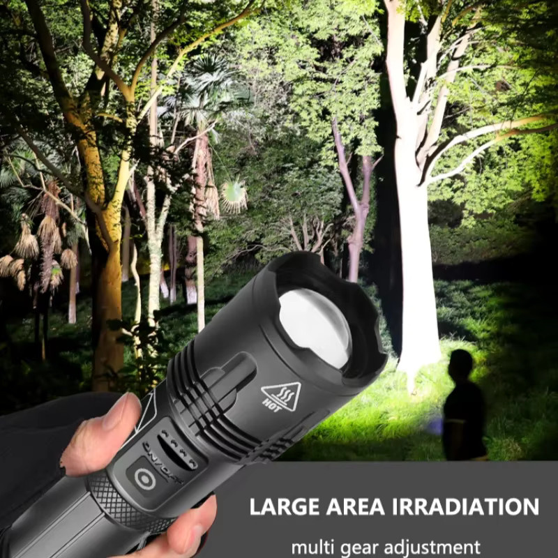 JIASHUAIXIN XHP99 Taktische Taschenlampe mit XHP70 LED, 5 Lademodi, Stiftclip und Angriffskopf in Schwarz - Bild 4