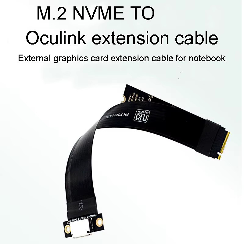 T.F.SKYWINDINTL M.2 NVMe zu Oculink PCIe 4.0 x4 Erweiterungskabel SFF-8612 auf SFF-8611 für Laptop-Grafikkarten und GPU-Speicherserver, Schwarz - Bild 4