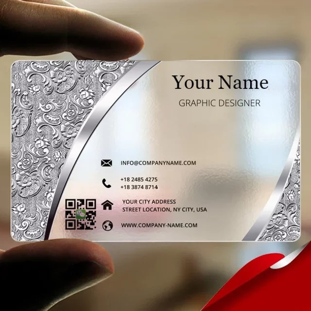 200 Stück transparente PVC-Visitenkarten mit buntem Druck und personalisiertem Logo, 0,38 mm Dicke - Bild 1