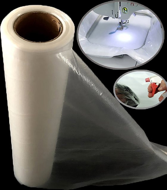 Wasserlöslicher Maschinenstickerei-Stabilisator Topping-Film in Transparent, Rolle mit Breite: 30 cm und Länge: 9,14 m - Bild 1