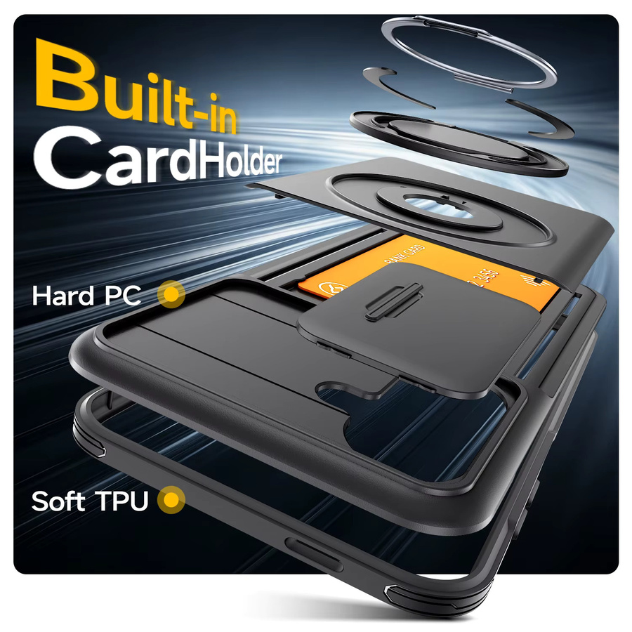 Magnetische Brieftaschenhülle für Samsung Galaxy S26 S25 Plus S24 Ultra A57 A37 A27 A17 A07 A56 A36 A16 A55 mit Schiebe-Kameraschutz in Lila - Bild 2