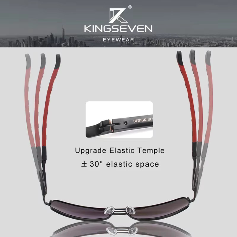 KINGSEVEN Sonnenbrille Aviator, Vollrand, Schwarz, Unisex, polarisiert - Bild 3