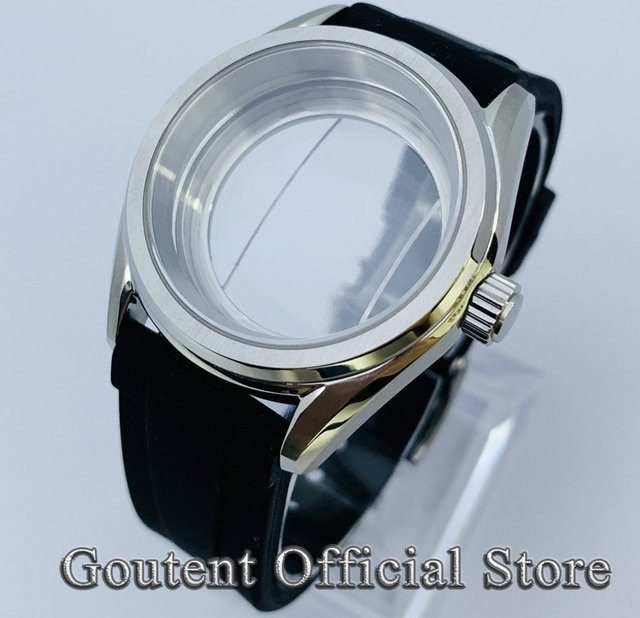 Goutent Armbanduhr, Automatik, Silber, Saphirglas, Kautschukarmband, 38 mm - Bild 1
