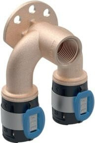 Geberit Doppelanschlusswinkel FlowFit 90 Grad aus Messing in Silber, d= 20mm x Rp 1/2" x 16mm, Höhe: 5,2 cm - Bild 1