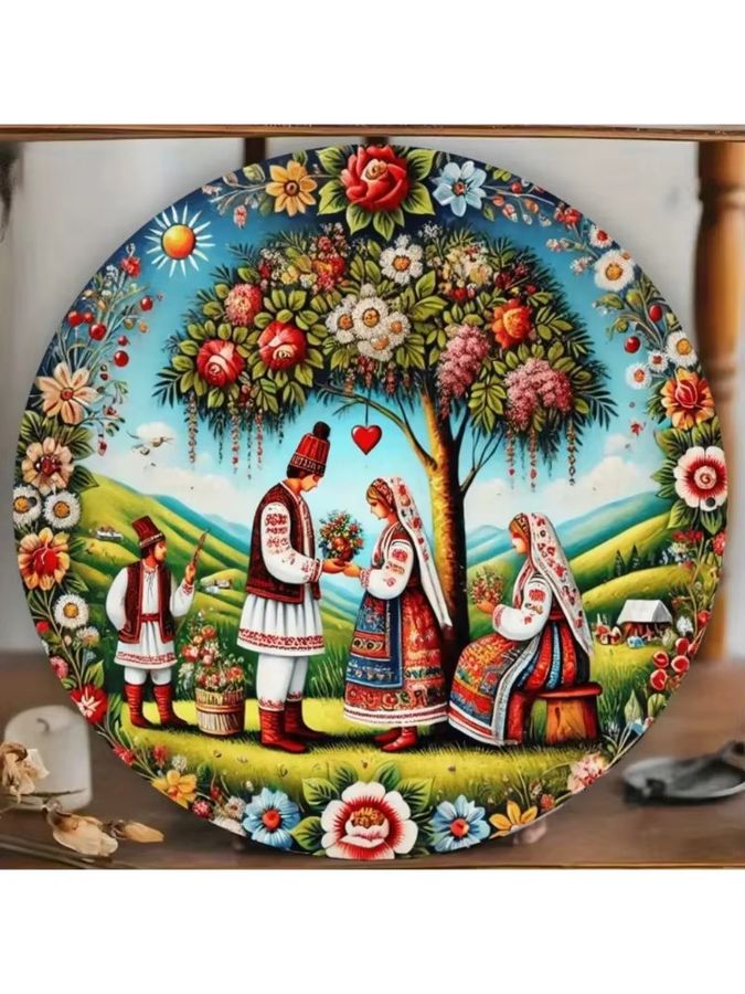 Kulturkunst Dekorative Wanddekoration Rumänische Folklore Malerei Multicolor - Bild 6
