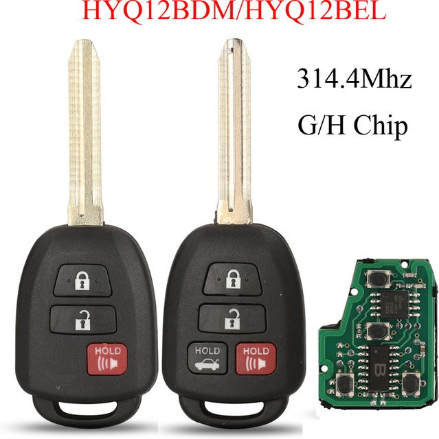 Jingyuqin Smart Remote Autoschlüssel mit 314,4 MHz G/H Chip für Toyota Prius 2, Hilux, Etios, Vios, Yaris und Corolla in Schwarz - Bild 1
