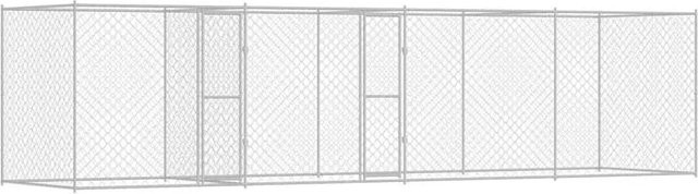 vidaXL Hundekäfig aus verzinktem Stahl in Silber B/T/H: 800 x 200 x 200 cm - Bild 1
