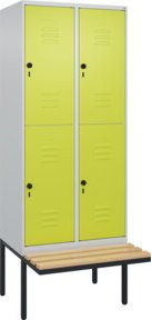 C+P Doppelstock-Spind Classic PLUS Sitzbank mit 2 Abteilen, Buche-Hartholz und Sicherheits-Drehriegel, B/T/H: 212 x 80 x 81,5 cm - Bild 1