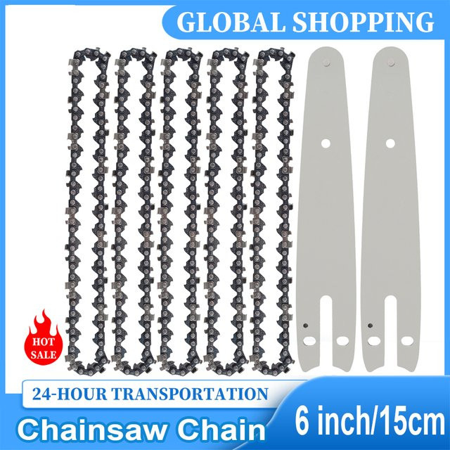 Toorise Mini Kettensäge Kette aus Hartmetall in Silber, 3/8 Zoll Heavy Duty Ersatzkette für Holzbearbeitung - Bild 1